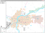 Great Falls  Wall Map Premium Style